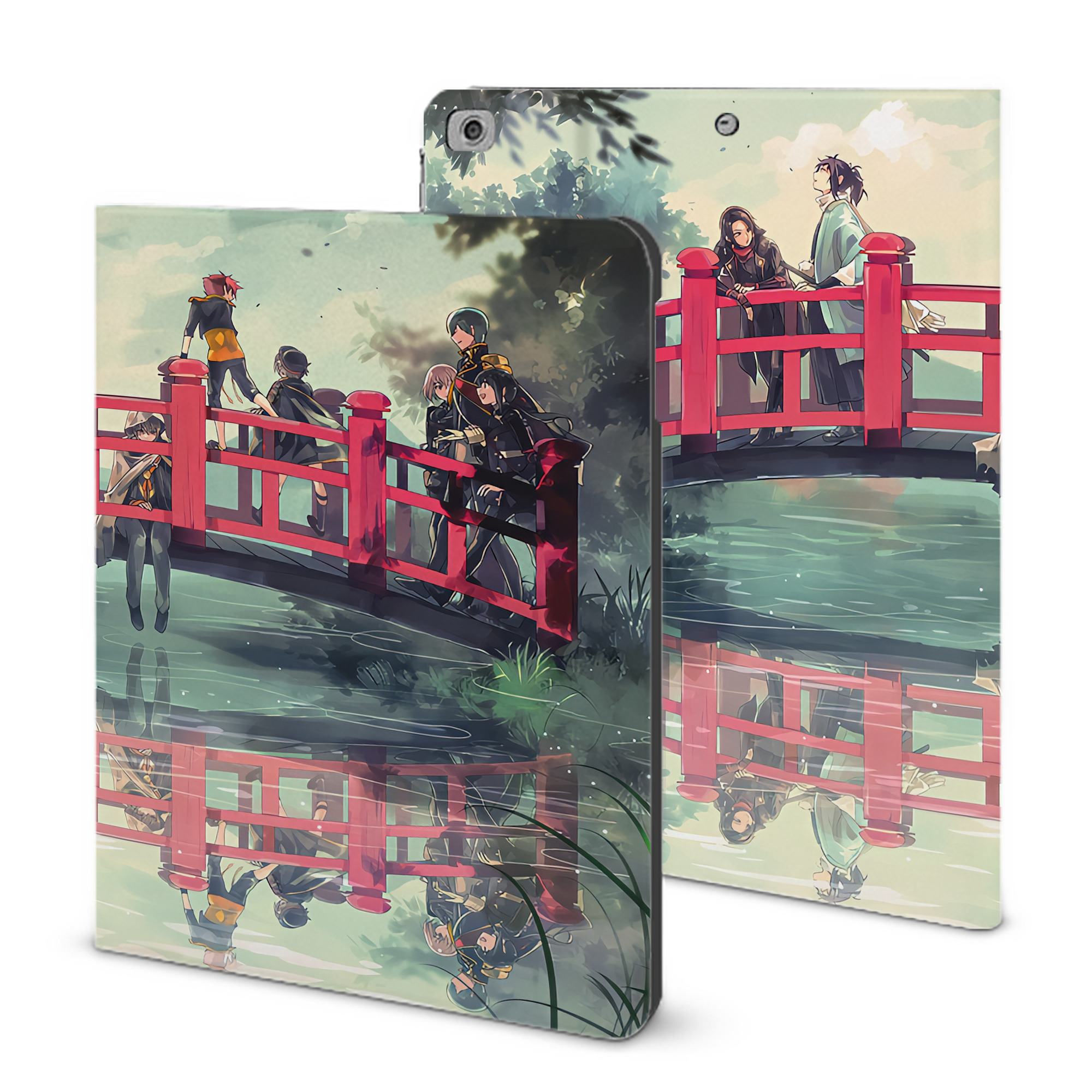 （画像用） 刀剣乱舞 Touken Ranbu IPad ケース ブック型 PUレザー TPU 耐衝撃 軽量 薄型 ペン収納なし 全面保護 IPad 各モデル対応